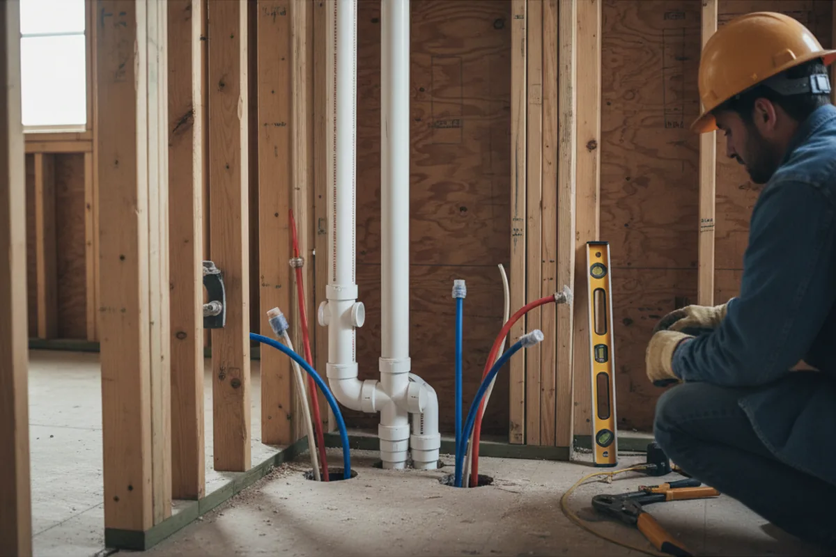 Drain and supply rough-in during Toilet Repair and Installation in Johnsburg